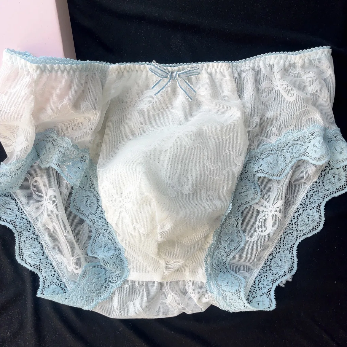 Handmade Man's Cute Lace Hem BF Panties Briefs Harajuku LGBQT 150kg can wear 2