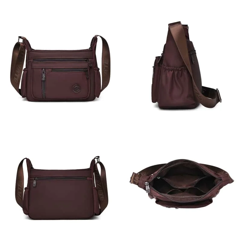 Women's Lightweight Nylon Crossbody Bag Multiple Pockets Large Capacity Casual Travel Shoulder Purse Daily Essential Hobo Tote