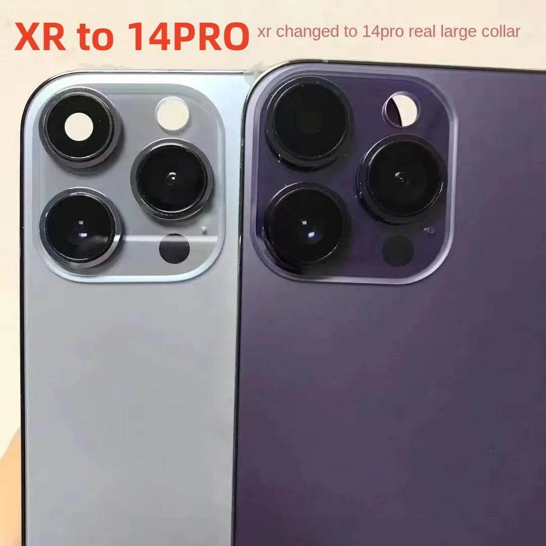 Diy Housing For iPhone Xr To 14 Pro Back cover High Quality With Middle frame Chassis Battery Case Replace Xr like 14pro Back