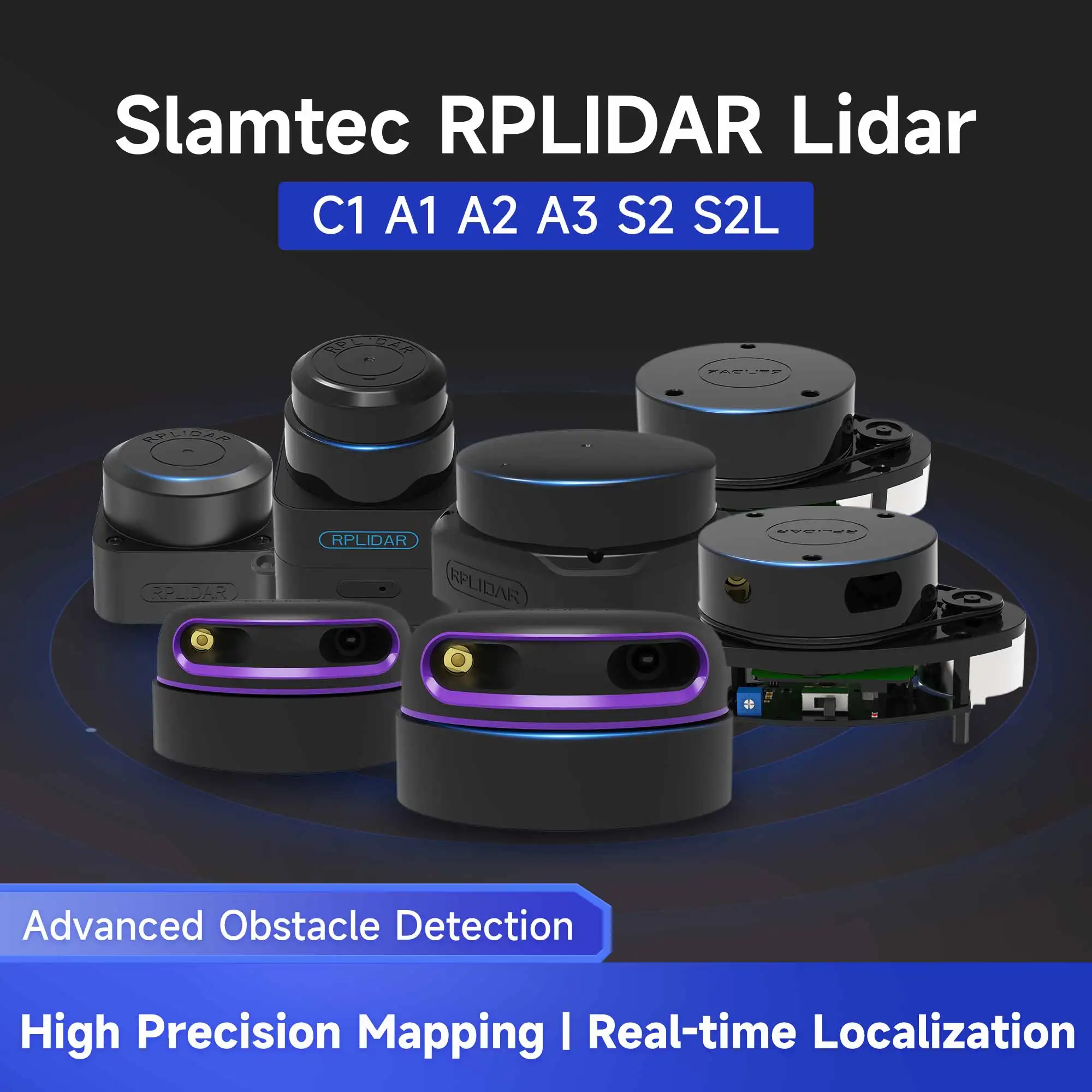 Slamtec RPLIDAR A1 Lidar 360 Degree 12M Scanning Radius Sensor Scanner Kit for ROS ROS2 Robot Navigates and Avoids Obstacles