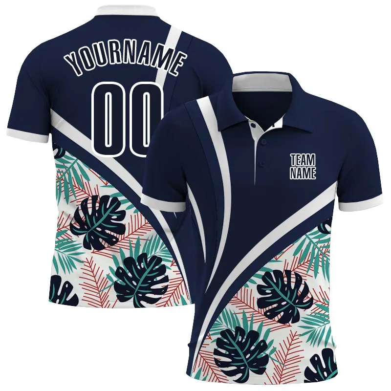 

Summer Shirts Women For Men Personalized Golf Flower Shape Polo Shirt 3D Printed Tops Customize Your Name, Number, Team Name