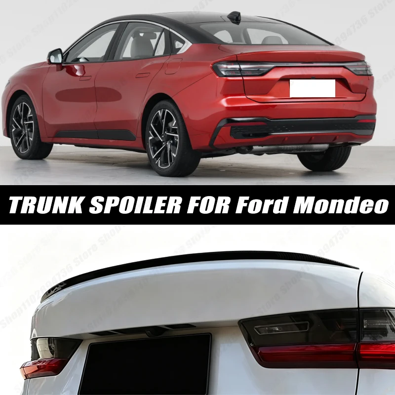 120CM Glossy Black Soft Rubber Universal Rear Trunk Spoiler 5D Carbon Look Tail Wing Fit For Ford Mondeo Car Accessories
