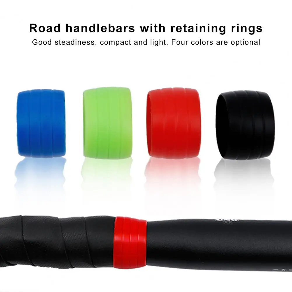 2pcs Bar Tape Fix Ring Silicone Bicycle Handlebar Tape Plug Fixed Ring Road Bike Shift Handle Cover Non-Slip Cycling Accessories