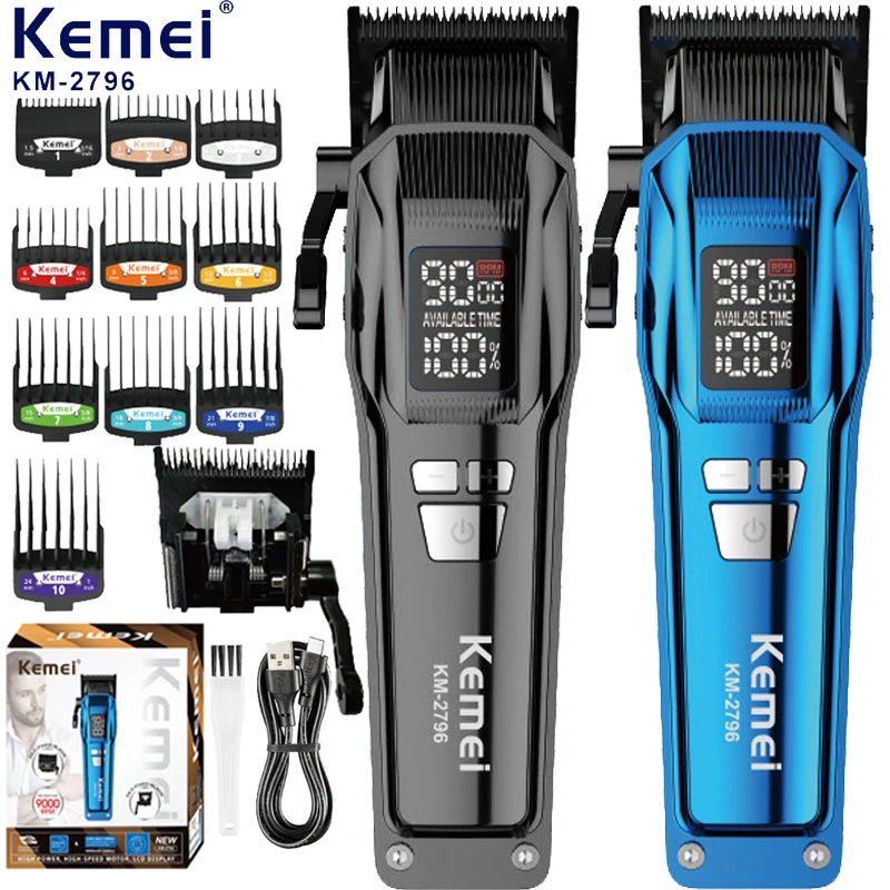 

Kemei Professional Hair Trimmer Cordless Barber Hair Clipper For Men Beard Electric Hair Cutting Machine Adjustable Rechargeable