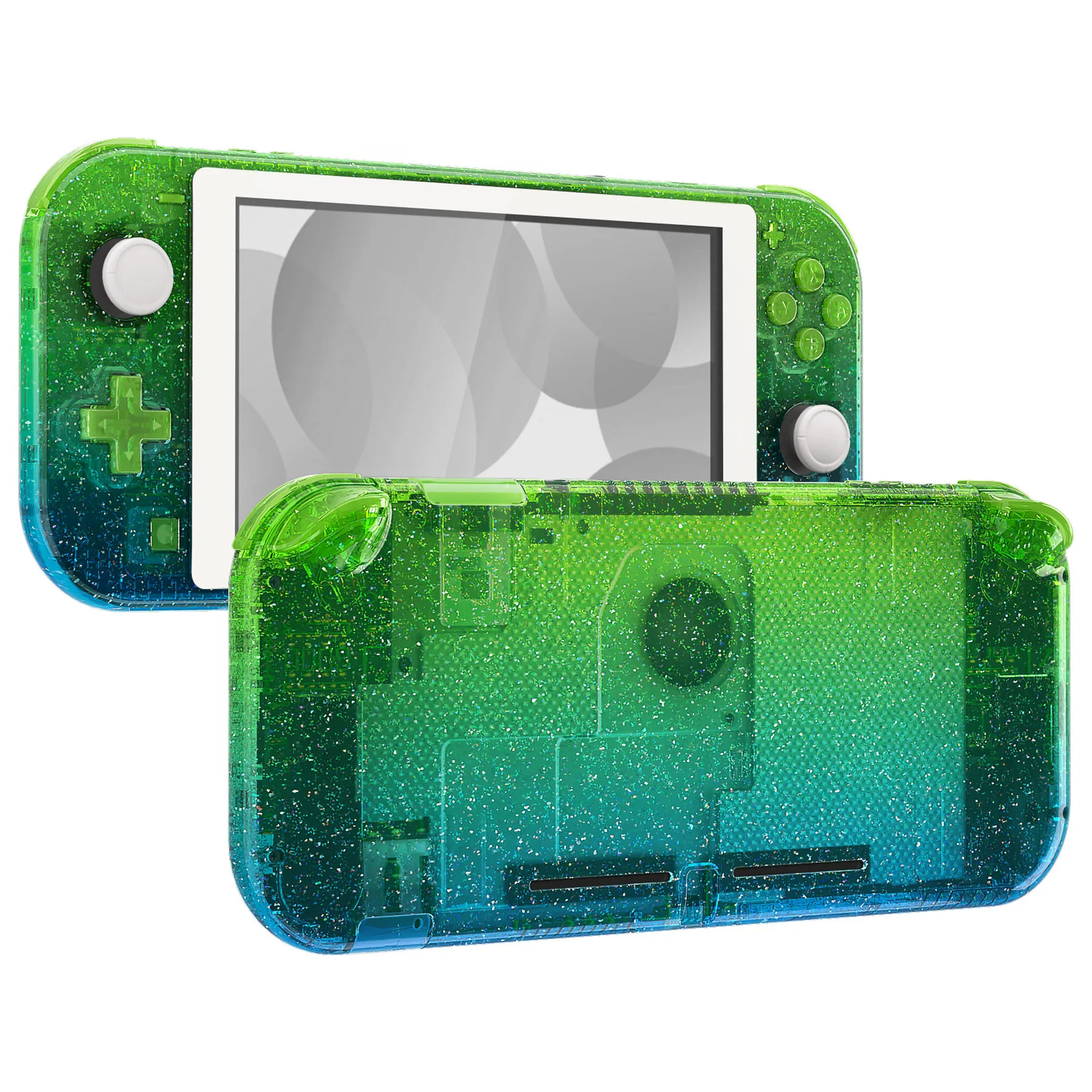 

eXtremeRate Replacement Housing for Nintendo Switch Lite - Glitter Gradient Translucent Green Blue