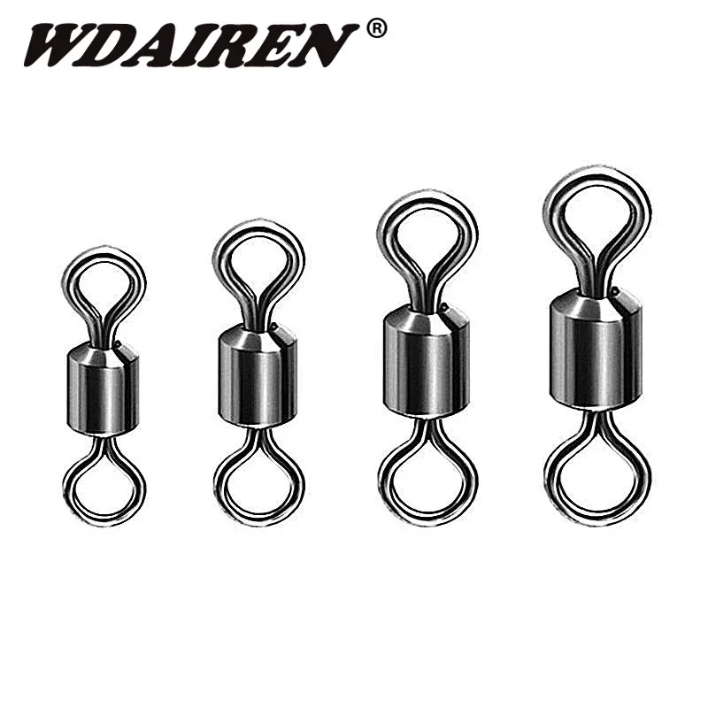 20 Pcs Ball Bearing Swivel Solid Rings Fishing Connector 10mm Length Ocean Boat Fishing Hooks