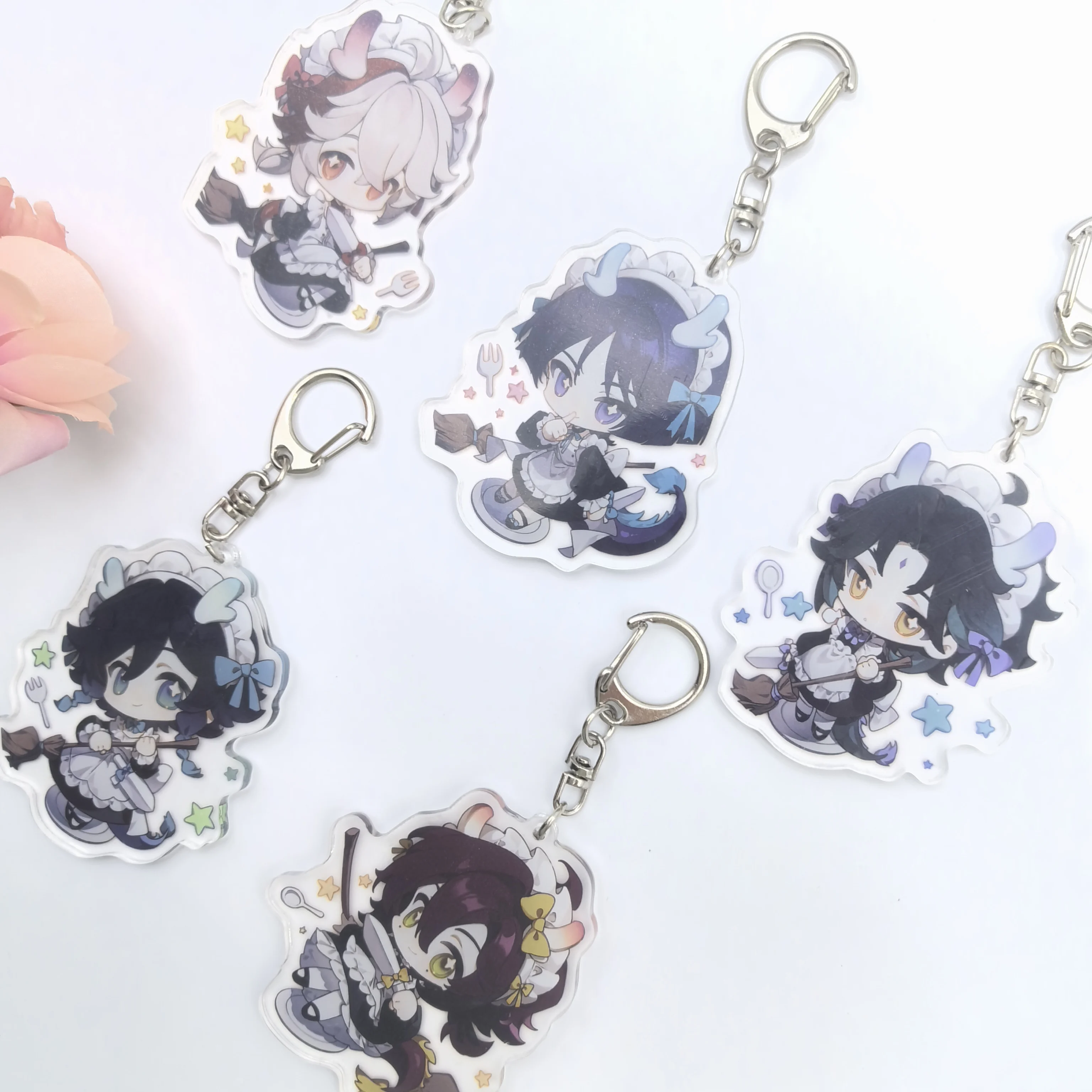 1Pc Anime Game Genshin Wanderer Venti Xiao Kaedehara Kazuha Cute animal dragon keychain Men's and women's car keyring Beautiful
