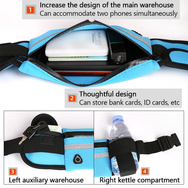 Running Waist Bag Men Belt Bag Phone Gym Bag Water Hydration Backpack Running Accessories Sports Fanny Pack Gym SportsBags