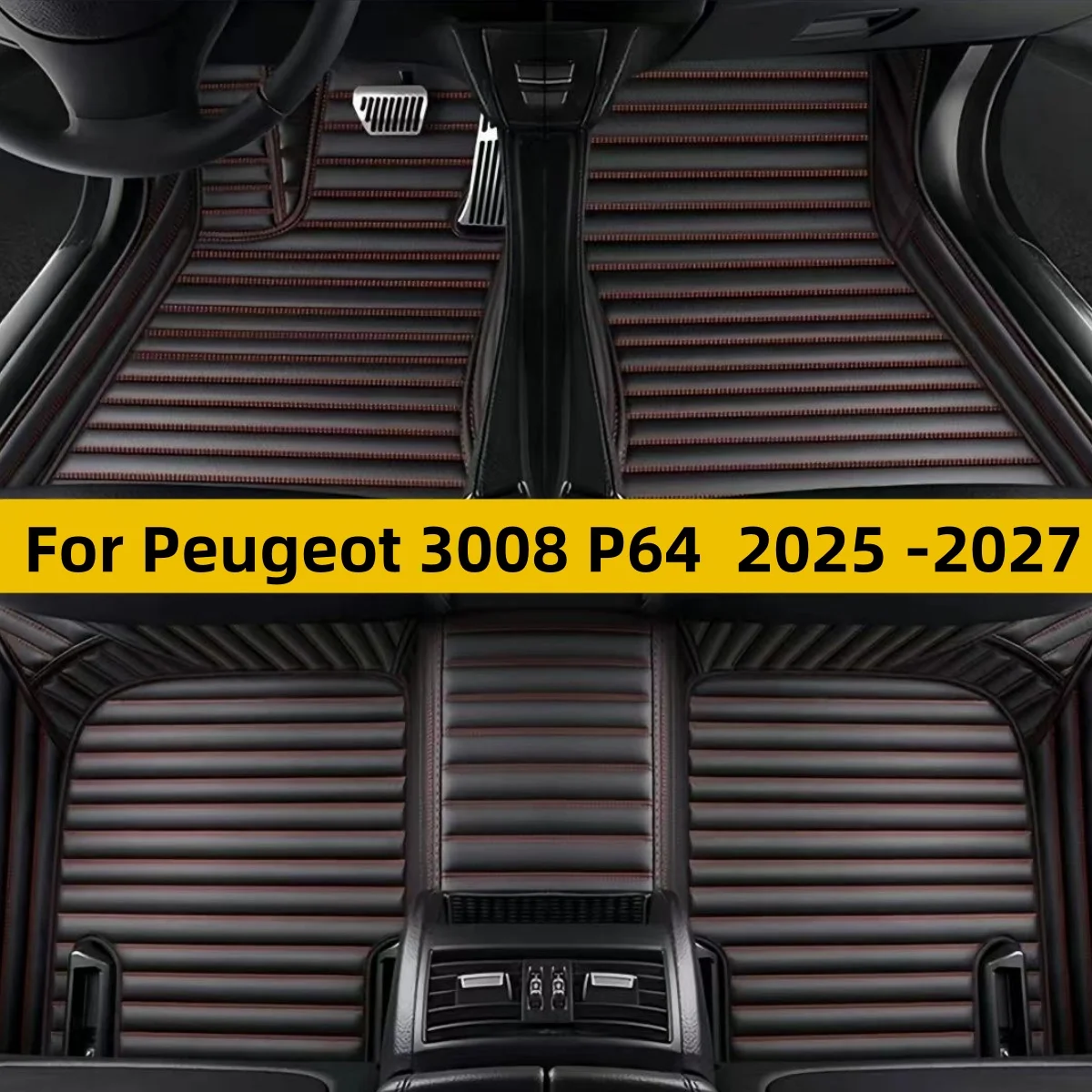 Custom Car Floor Mats Fit For Peugeot 3008 P64 2025 2026 2027 Auto Accessories Leather Matts Foot Carpet Pads Full Set