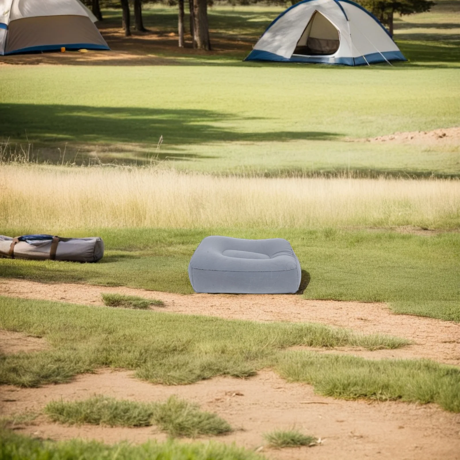 

2 pcs Inflatable Foot Rest Pillow Flocking Pvc Comfortable Travel Footrest Cushion For Airplane Car Office Use Portable Support