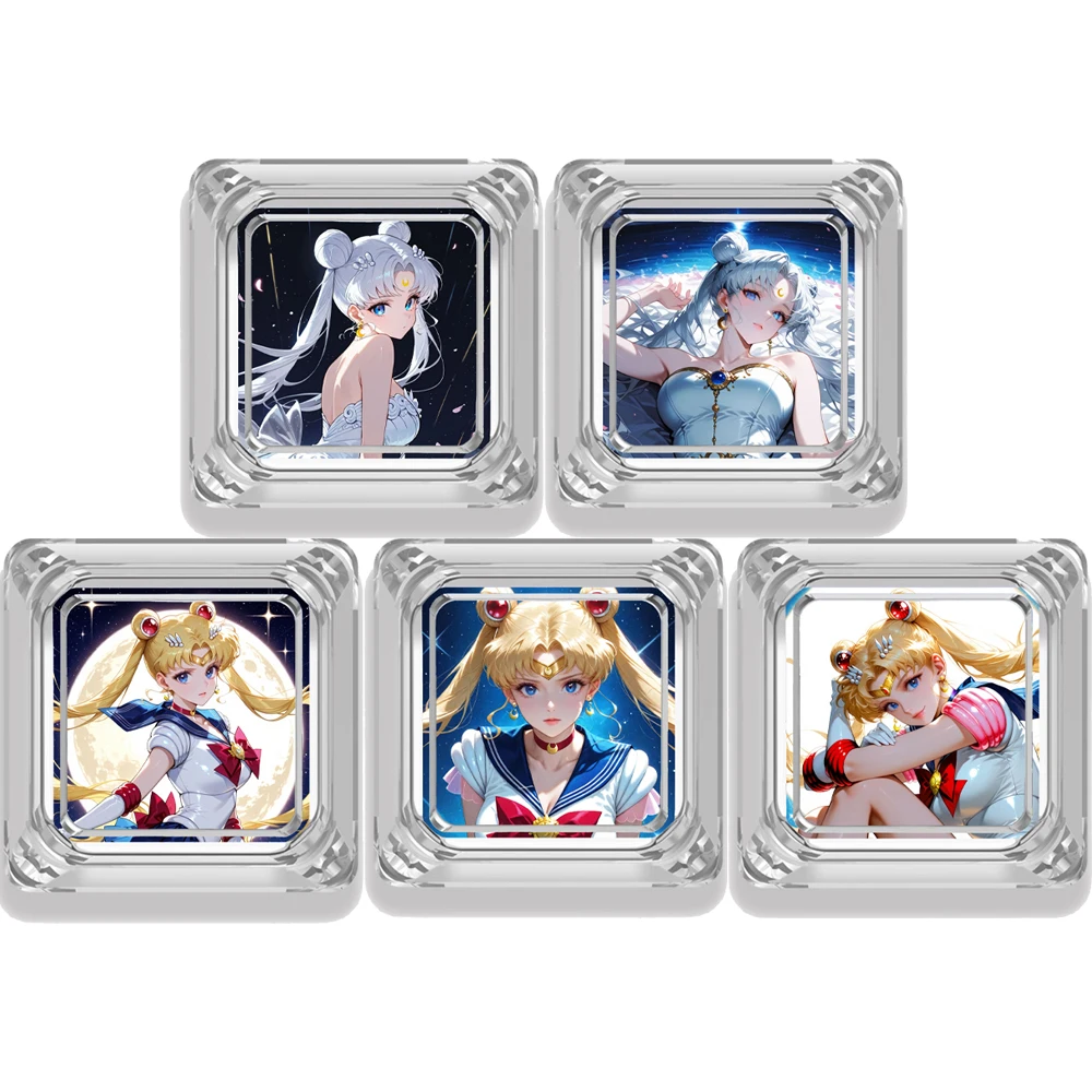 

5 Types Diy Tsukino Usagi Keycaps Anime Personalized Anime Transparent Keycaps Suitable for Mechanical Keyboards