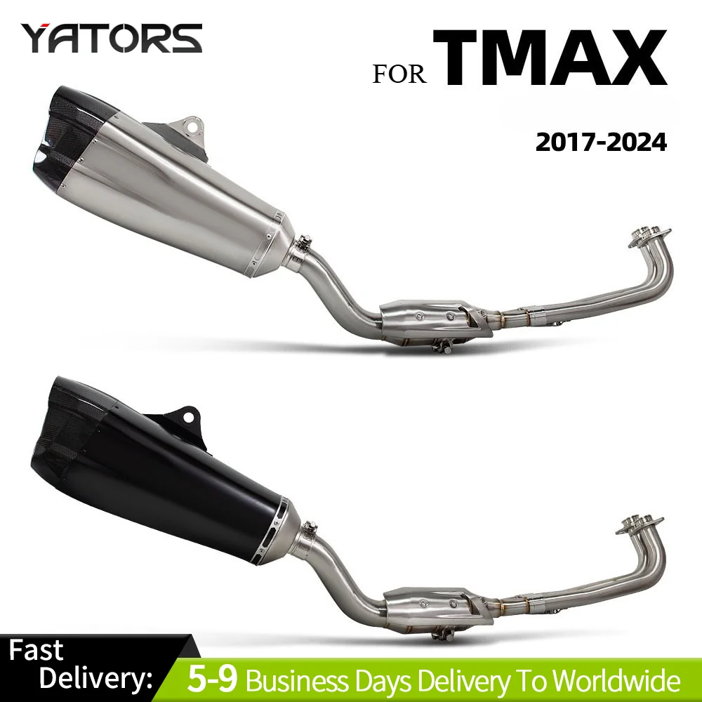 For Yamaha TMAX TMAX530 TMAX560 2017-2024 Motorcycle Exhaust Full System Escape Modify Header Tube Akra Muffler with DB Killer