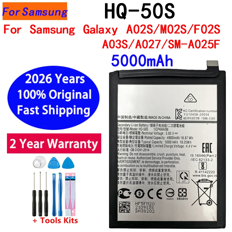 2026 years New High Quanlity HQ-50S battery For Samsung Galaxy A02S/M02S/F02S/A03S/A027 Phone Batteries Battery + Free Tools