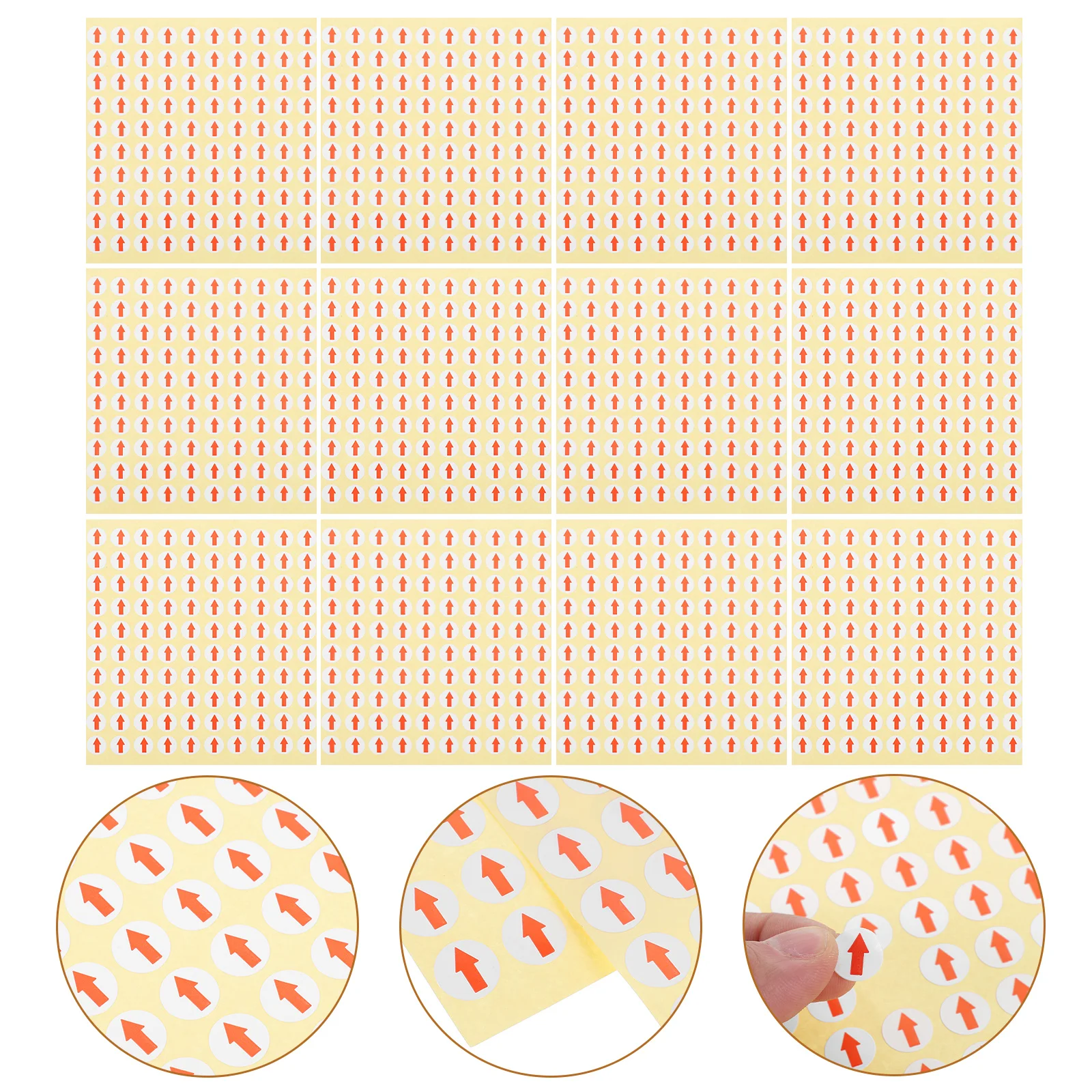 

3200pcs Red Arrow Labels Stickers Defect Indicator Circle Dot Round Adhesive Office Home School Supplies Children Stickers