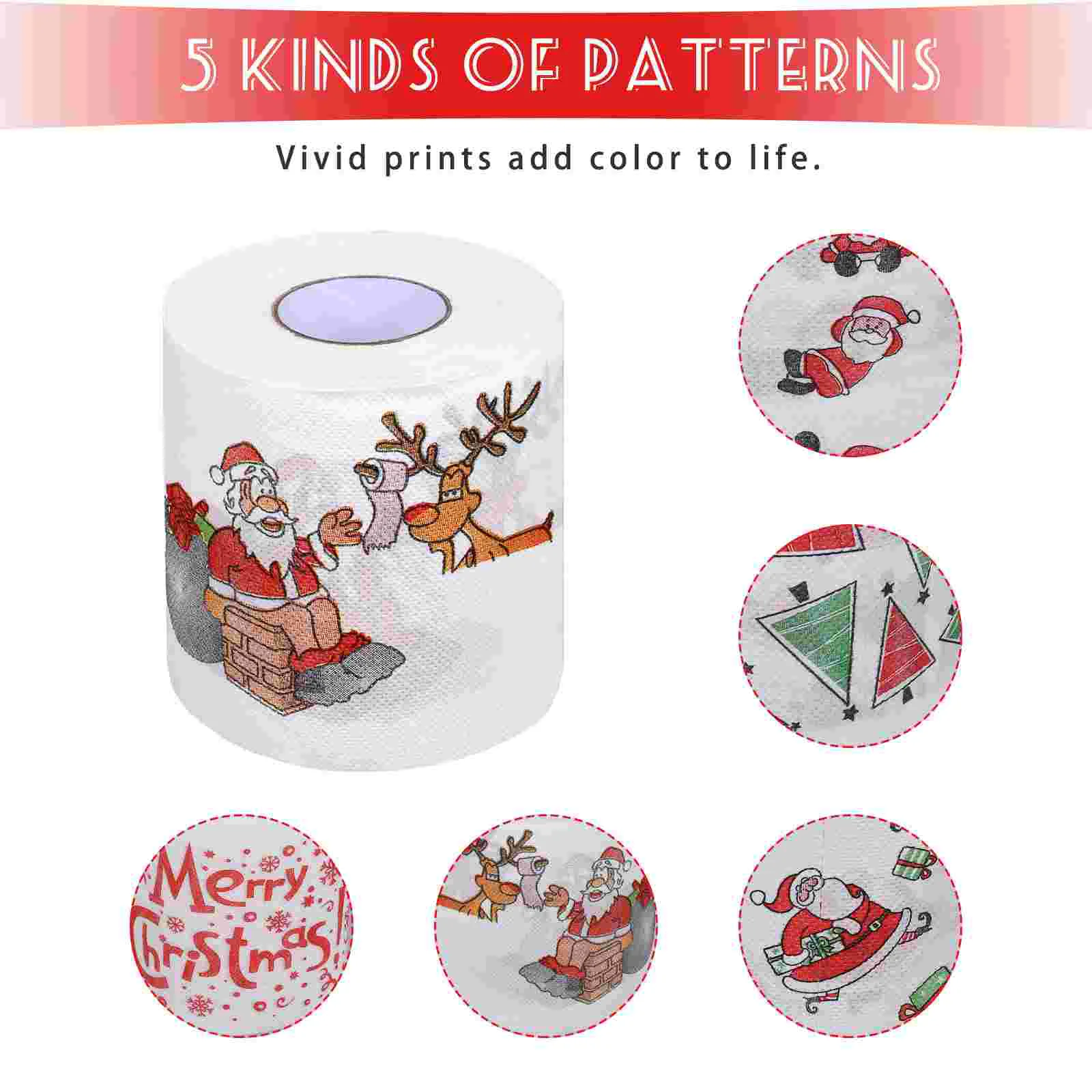 Christmas Toilet Paper Bathroom Decorations Napkins for Gift Bag Tissue Party Supplies