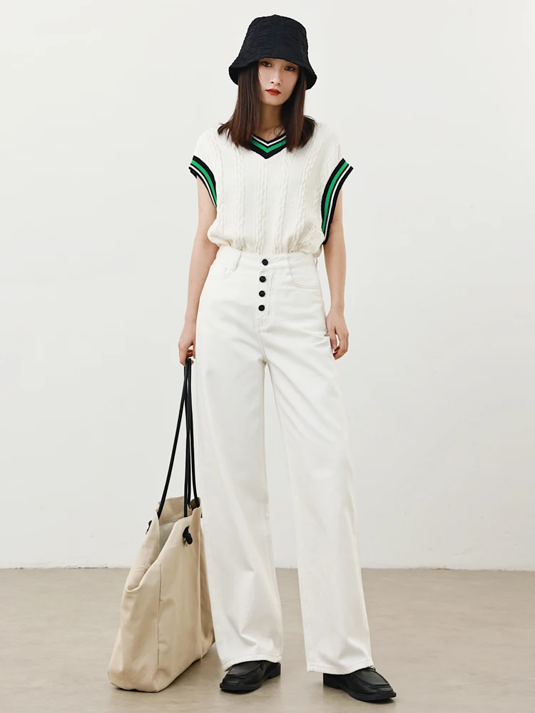 

RUGOSAM High Waist Straight Leg Jeans Women's New Long Skinny Button down Denim Pants RT0032 High Waist Long Straight Leg Jeans