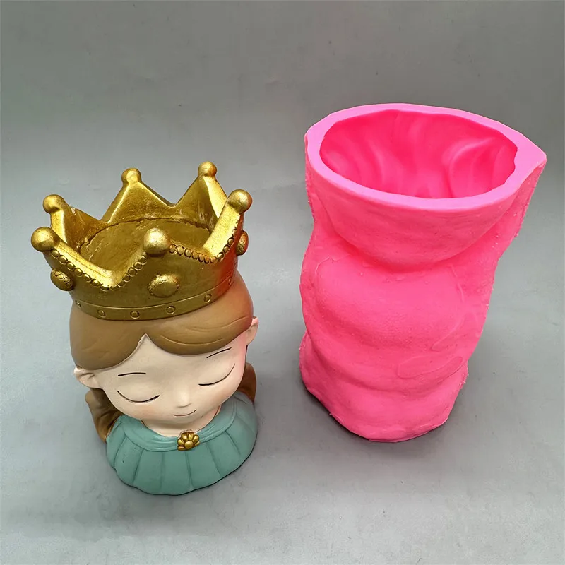 Silicone mold fairy tale princess flower pot DIY used to make gypsum resin cement home balcony decoration
