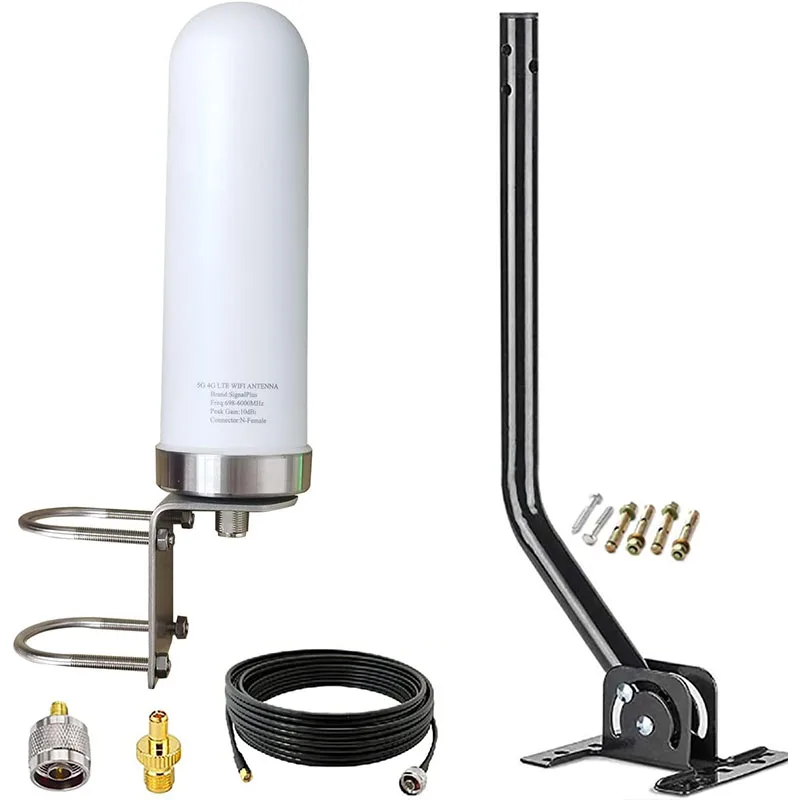 

Omni Directional Cellular Router Antenna, Cell Phone Signal Booster, 4G, 5G, LTE, 698-6000MHz,10dBi Cable Pole ourdoor