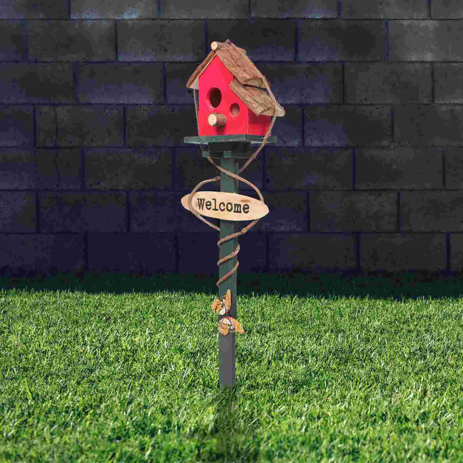 

Bird House Pole Feeder Park Decoration Garden Stake Hummingbird Feeders for Outdoors