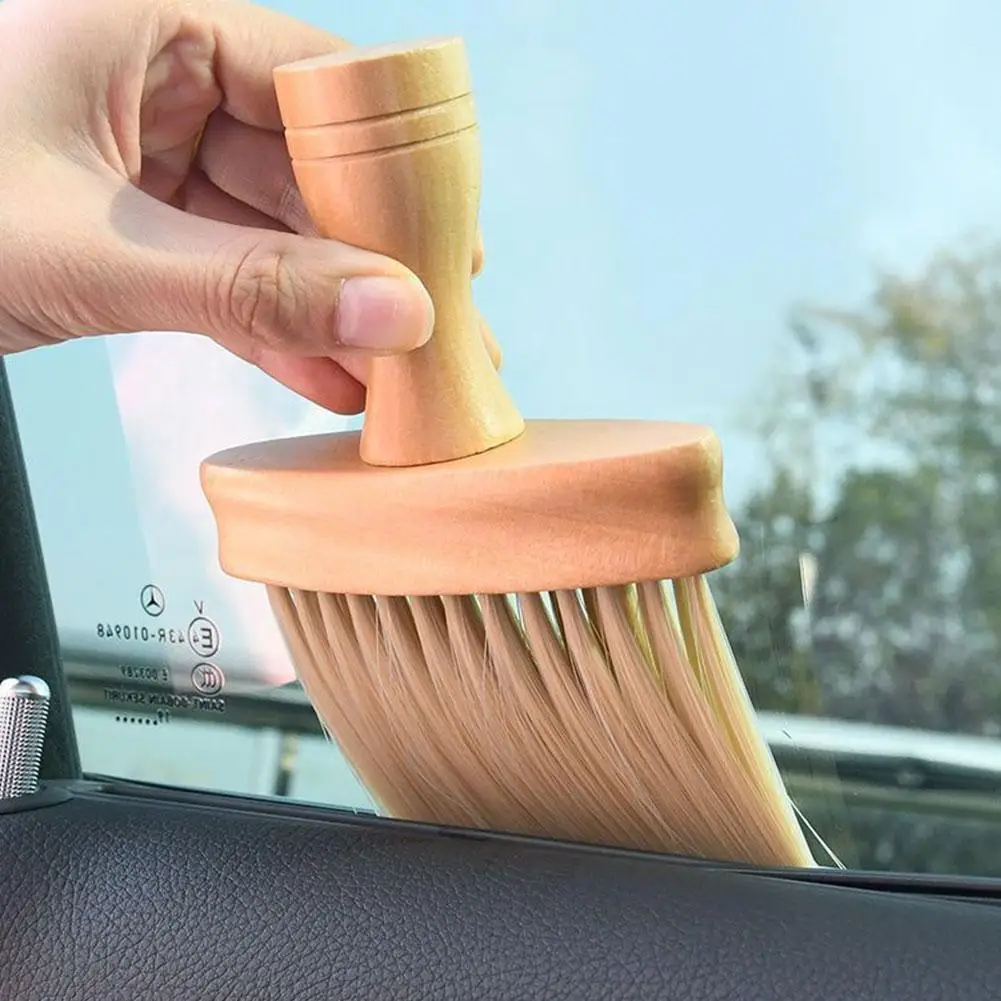 Wooden Soft Brush Keyboard Cleaning Kit Car Interior Cleaning Tools Multifunctional Cleaning Brushes Barber Neck Duster Brush