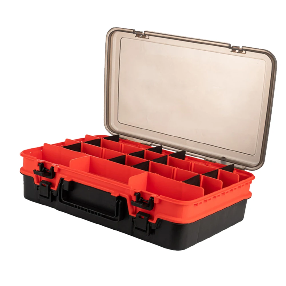 

Double Layer Fishing Lure Boxes Bait Storage Box Fishing Tackle Box Plastic Waterproof Fly Fishing Tool Box Orange