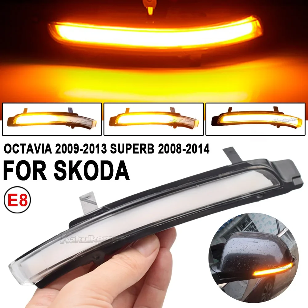 Dynamic Blinker For Skoda Octavia MK2 A5 SuperB B6 3T LED Turn Signal Mirror light 2009 2010 2011 2012