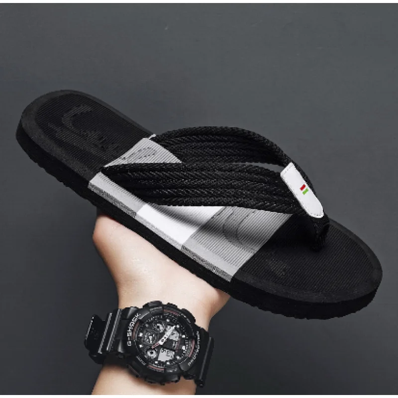 Nowe, duże męskie kapcie, modne, codzienne męskie sandały z grubą podeszwą, lekkie, do wędrówek i brodzenia, męskie klapki.