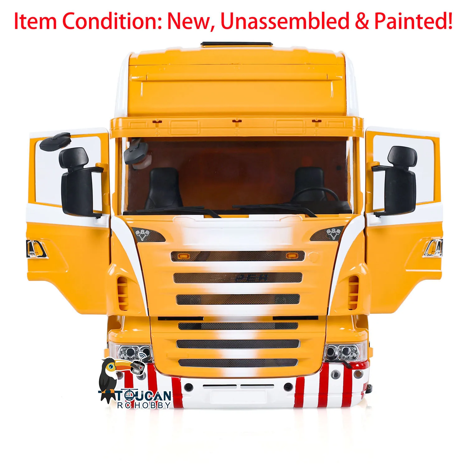 RC 1/14 Plastic Cabin Car Shell High-roof Painted Kits for R620 Remote Control 6x6 6x4 Tractor Truck DIY Model RC Toy THZH1805