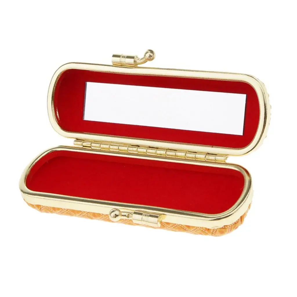 Lipstick case lipstick box with inside mirror and snap fastener,