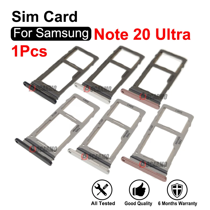 Para Samsung Galaxy Note 20 Ultra 20u bandeja Dual Sim ranura MicroSD pieza de repuesto de tarjeta SIM única