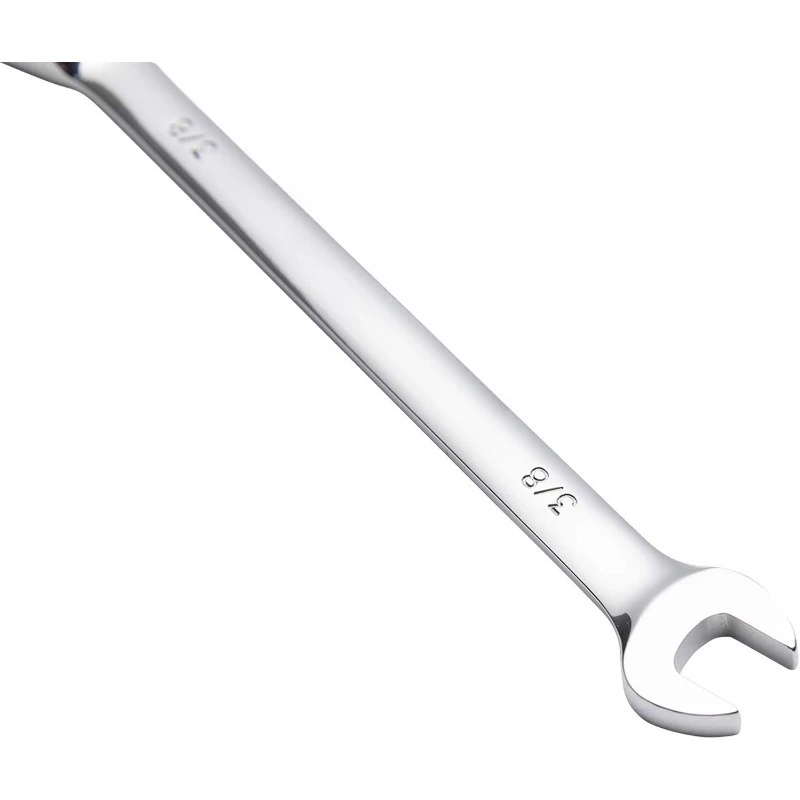 3/8 Inch Ratcheting Combination Wrench (10 Pack), Industrial Grade Gear Spanner with 12-Point Design, 72-Tooth Ratchet,