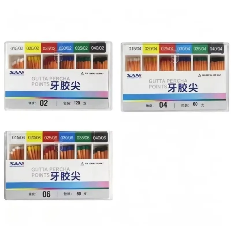 120 Pieces Dental Gum Tip Containing Bioceramics Root Filling Competition Graduated 02 04 04 Taper Oral Materials High Viscosity