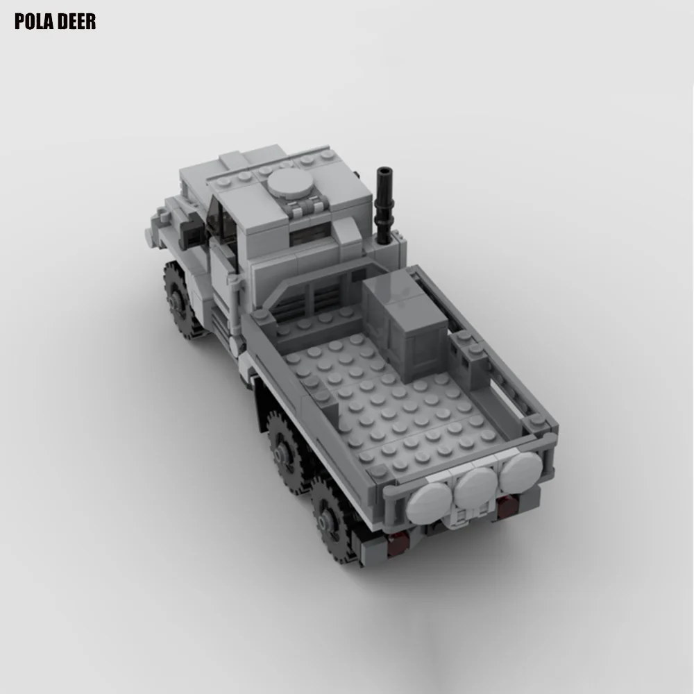 Poladeer 374 Pcs Military 7 Ton Military Truck Small Particle Assembly Building Blocks Educational Toys Boy Holiday Model Gift