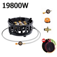 19800W 7-Core Camping Stove High-Power Strong Fire Portable Tourist Gas Burner Windproof Electronic Ignition Camping Equipment