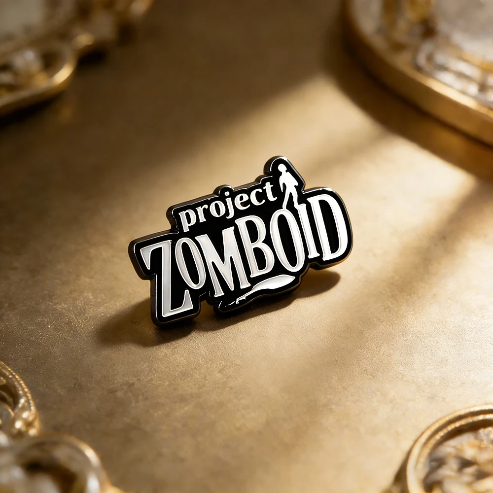 P-Project Zomboid Spiel-Logo-Brosche, Horror-Spiel-Anstecknadel für Gamer, Fans, Sammler, Zombie-Survival-Deko – Detail 6