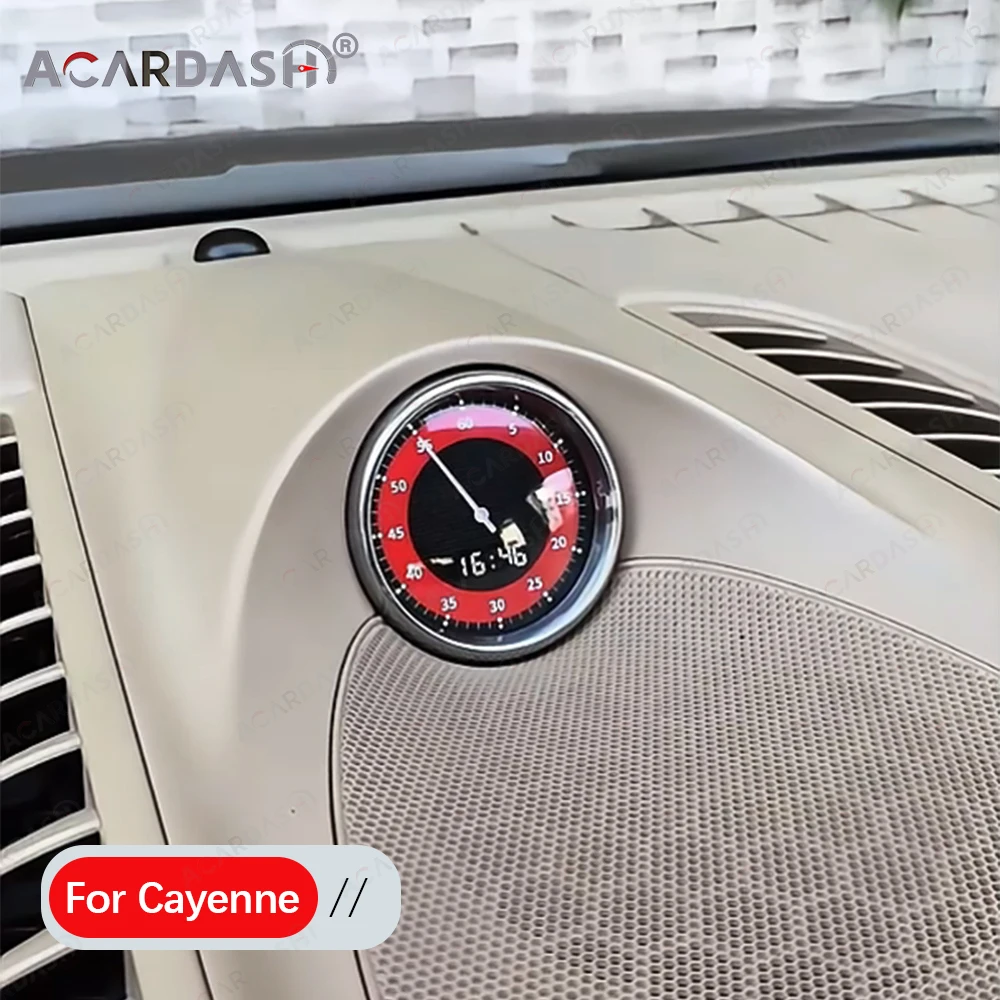 ACARDASH Digital LCD Relógio Central Cronômetro Bússola para Porsche Panamera 970 971 Cayenne e Macan com Mostrador Multi Style