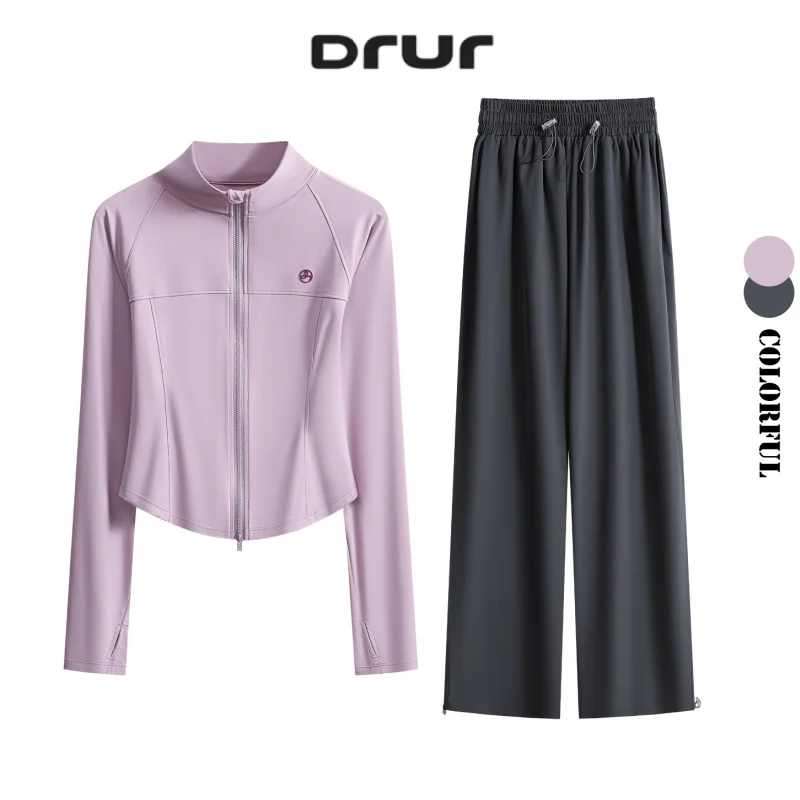 

DRUR комплект брюк для бега из двух предметов для женщин, спортивный костюм, спортивная куртка с спортивными штанами, комплекты одежды для дома, осенний уличный стиль