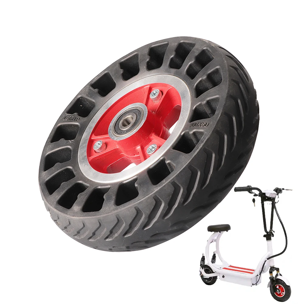 8 Inch Electric Scooter Front Wheels 200x50 Solid Tire Wheel 200*50 No-Pneumatic Tire With 10mm/12mm Bearing Alloy Rim Wheel Hub