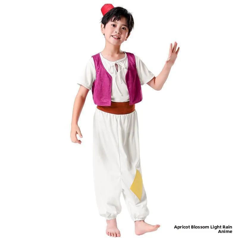 

loween Cosplay Costume Aladdin Lamp Prince Role-plang Set Children's Outfit Traditional Chinese Festival Celebration