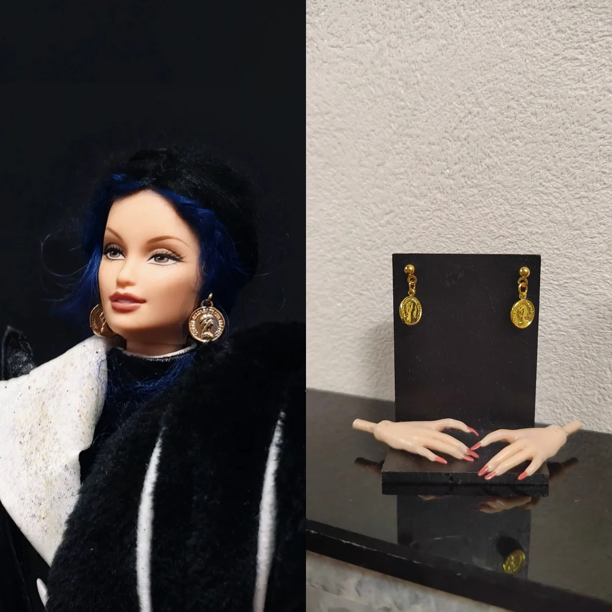 

Оригинальный дизайн 1/6, супермодель, кукла, ювелирные аксессуары, золотые ретро-элегантные персонализированные серьги 30 см, платье принцессы для куклы