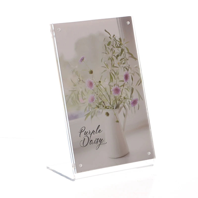 Acrylic Desktop Display Frame Table Card Sign Collection Photo Protection Holder Magnetic Album Postcard Souvenir Display Stand