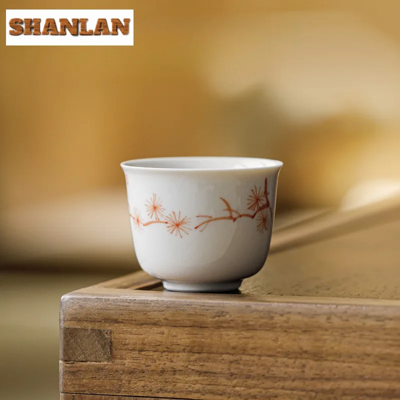 

2pc/lot Hand-painted Pine Teacup Boutique Tea Bowl Cute Cup Tea-tasting Meditation Cup Jianzhan Master Cups Cha Supplies 40ml