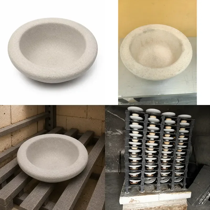 for Refractory Round Kiln Bowl Shaped High Temperature Container for Ceramic Kiln Furniture Firing Support