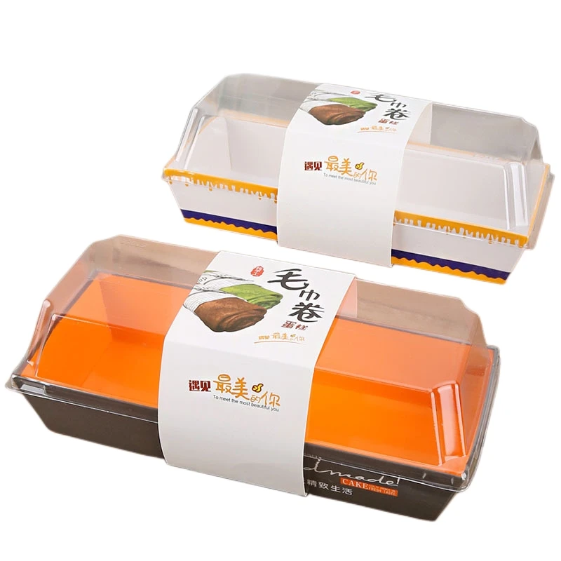 Caja de papel Kraft rectangular personalizada, embalaje de alimentos de panadería desechable, Sushi, pastelería pequeña, caja de envoltura de sándwich con