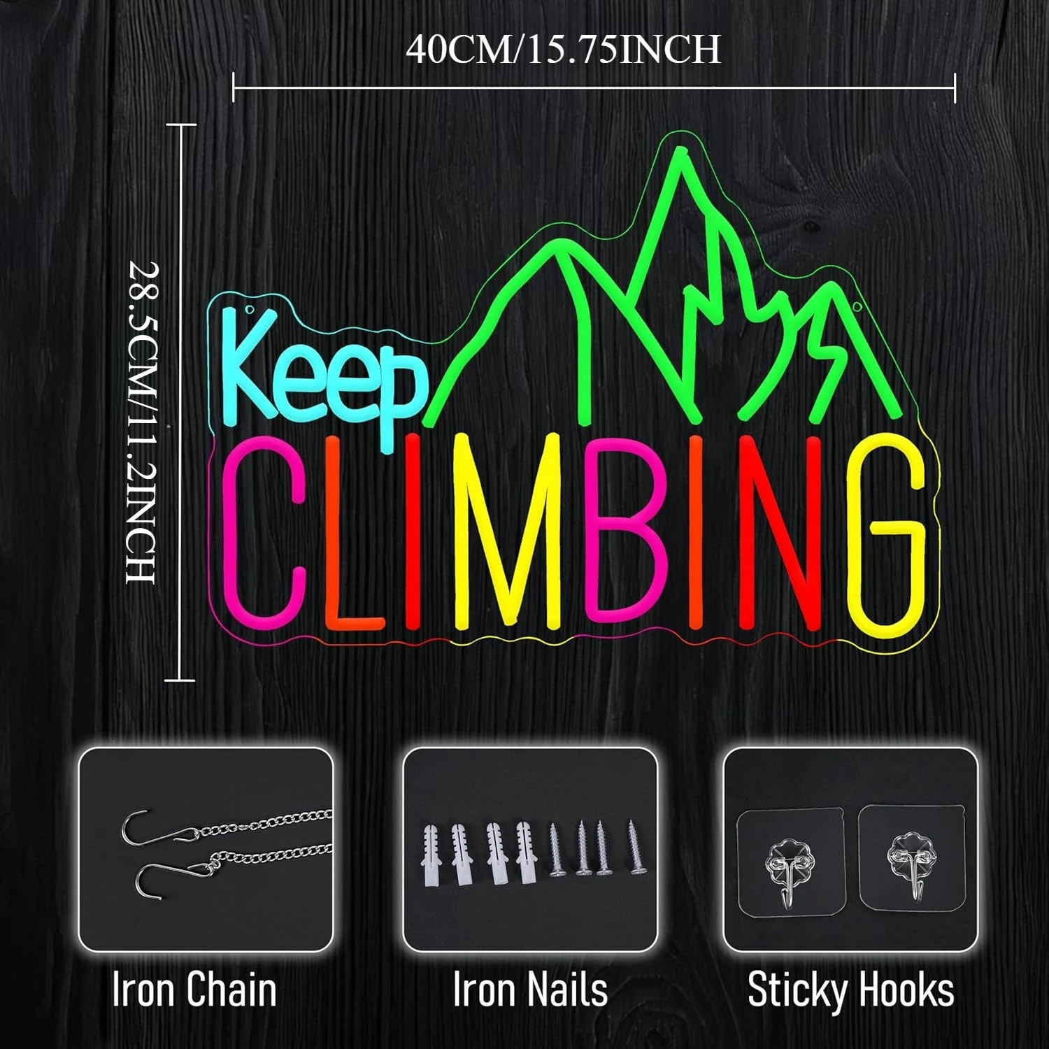 Keep Climbing Neon Sign USB Led Light for Club Game Room Tiki Bar Garden Kids Room Bedroom Decoration neon personnalisé Gift - view 2