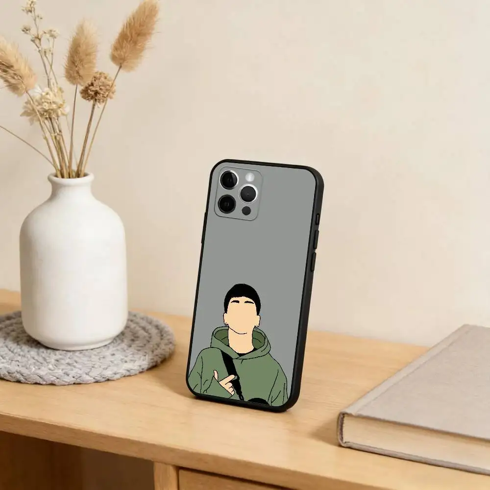 حافظة هاتف M-Milo-J Singer لهاتف iPhone 17,16,15,14,13,12,11 Plus، Pro Max، XS، غطاء أسود من السيليكون الناعم