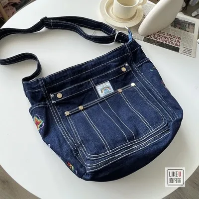 Luxury designer jeans bags women denim chain crossbody bags for women 2022 women\'s handbags shoulder bags messenger female