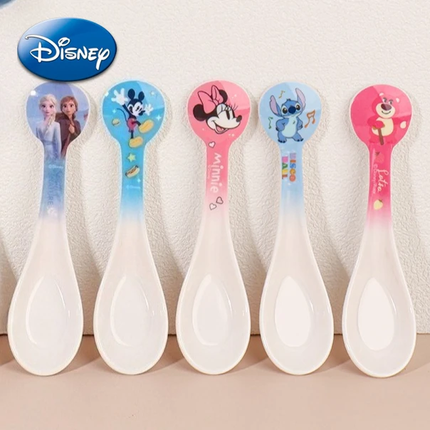 

Disney Stitch Spoon Elsa Frozen Cartoon Cute Children Fall Prevention Baby Learning Eat Toddler Have Meals Soup Spoon Tableware