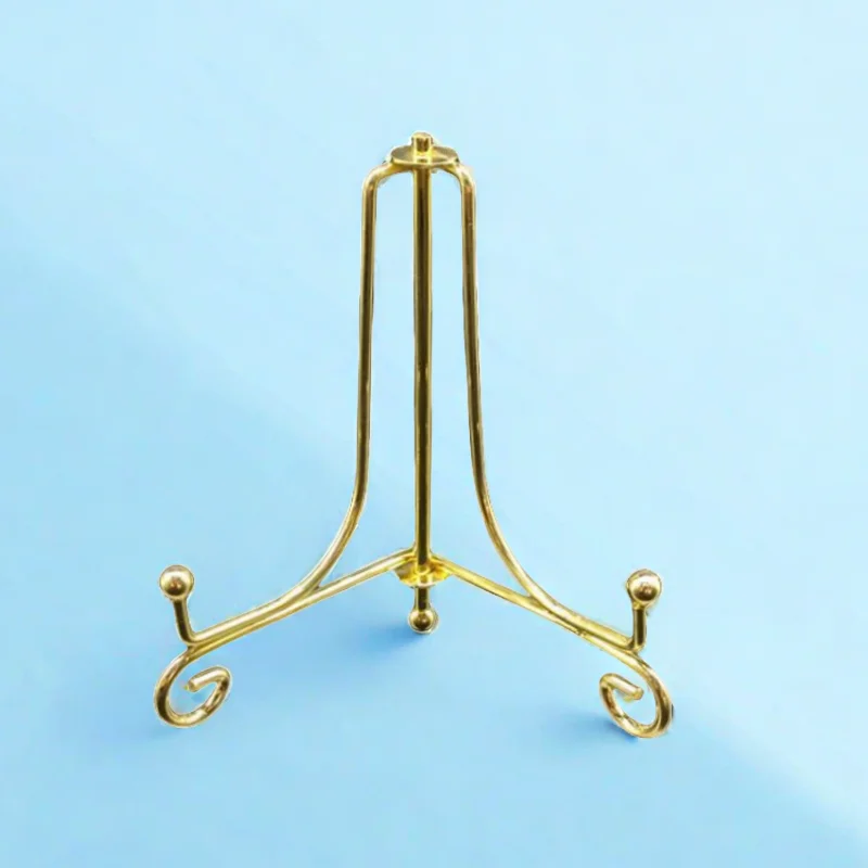 Gold Iron Display Stand Metal Easel Stand for Picture Frame Decorative Plate Book Photo Anti-Slip Display Dish Rack Shelf