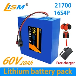 New 21700 16S4P 60V 20Ah Rechargeable Lithium Ion Battery,For 67.2V Electric Bike Scooter Motorcycle Li-ion Battery Pack